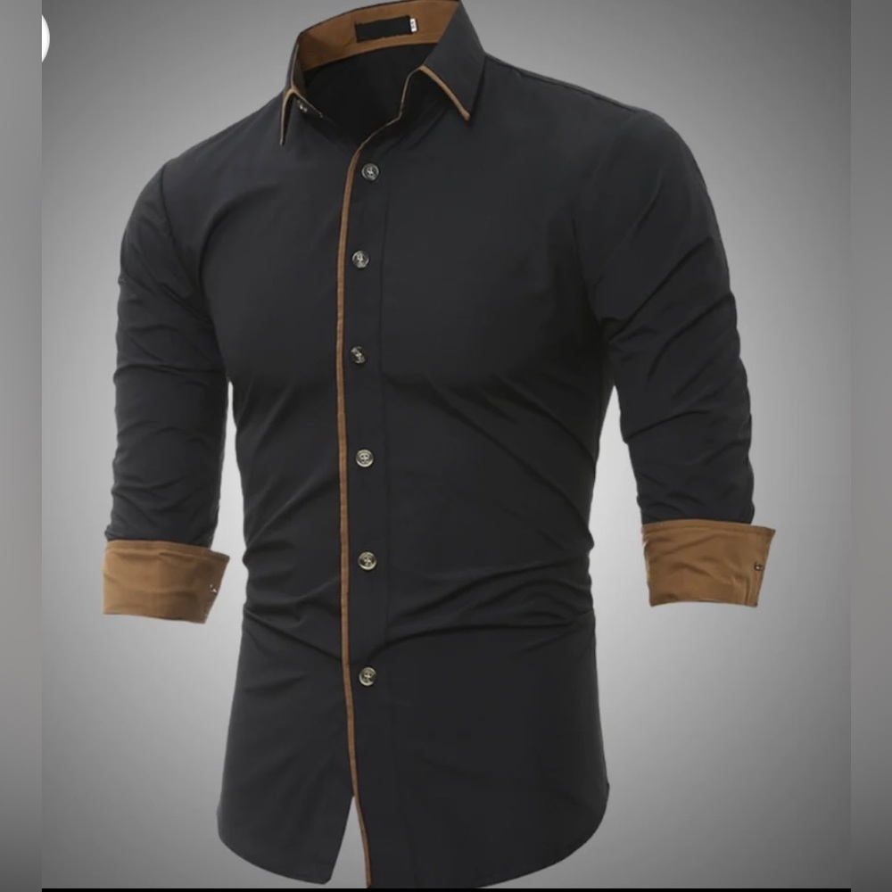 NWT Limitsix Saint Oxford Dress Shirt Black in size Large